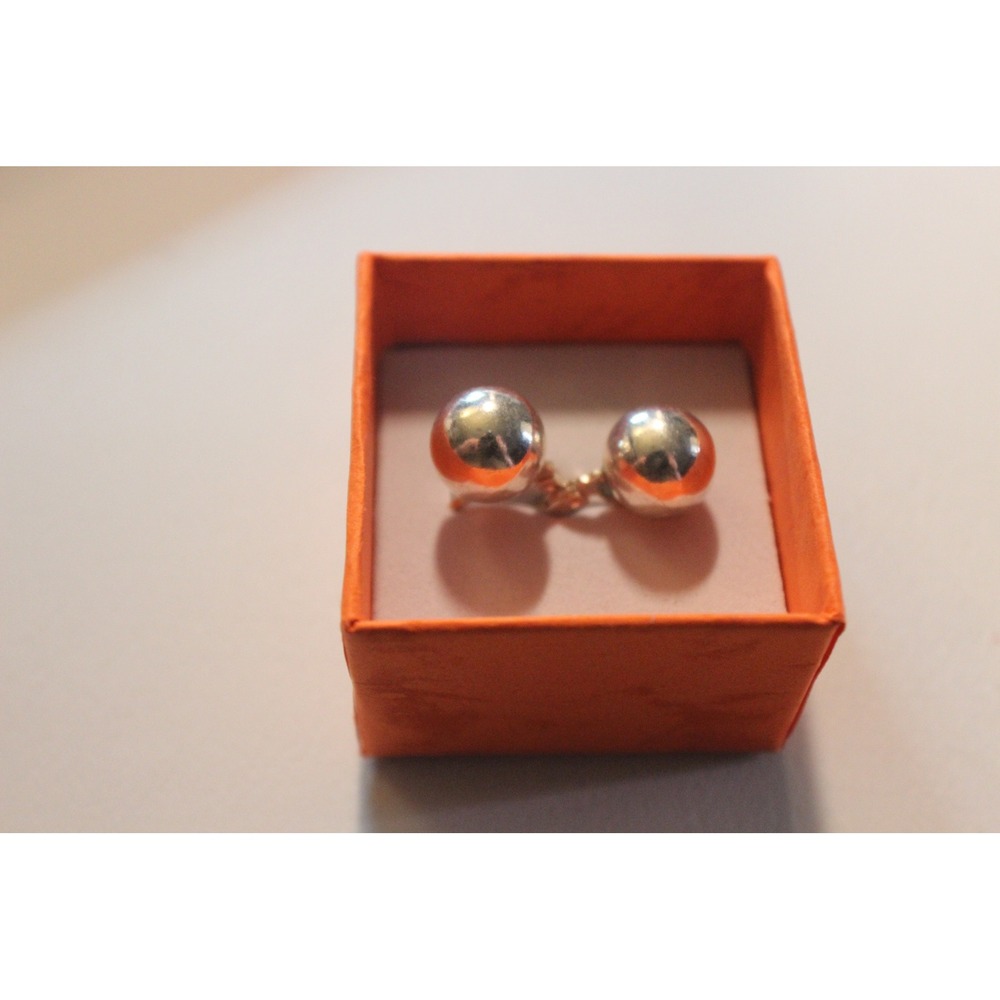 Sterling Silver Ball Lever Back Earrings High Polish Round Sphere Studs 3.78g